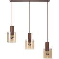 Brita Linear Pendant, 3 Light Adjustable E27, Mocha/Amber Glass additional 11