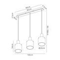 Brita Linear Pendant, 3 Light Adjustable E27, Mocha/Amber Glass additional 17