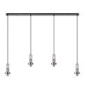 Angela Linear Suspension Kit, 4 x E27, Polished Nickel/Matt Black additional 2