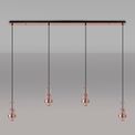 Angela Linear Suspension Kit, 4 x E27, Copper/Matt Black additional 1