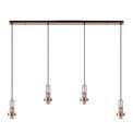 Angela Linear Suspension Kit, 4 x E27, Copper/Matt Black additional 2