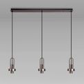 Angela Linear Suspension Kit, 3 x E27, Antique Silver/Matt Black additional 1