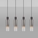 Brita Slim Linear Pendant, 4 Light Adjustable E27, Black/Smoke Fade Glass additional 5
