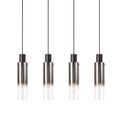 Brita Slim Linear Pendant, 4 Light Adjustable E27, Black/Smoke Fade Glass additional 6