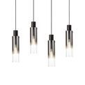Brita Slim Linear Pendant, 4 Light Adjustable E27, Black/Smoke Fade Glass additional 7