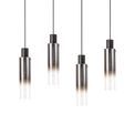 Brita Slim Linear Pendant, 4 Light Adjustable E27, Black/Smoke Fade Glass additional 8