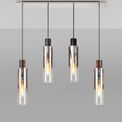 Brita Slim Linear Pendant, 4 Light Adjustable E27, Black/Smoke Fade Glass additional 2