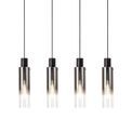 Brita Slim Linear Pendant, 4 Light Adjustable E27, Black/Smoke Fade Glass additional 14