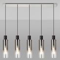 Brita Slim 5 Light Drop Linear Pendant Bar with Black/Smoke Fade Glass additional 4