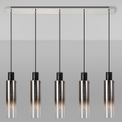 Brita Slim 5 Light Drop Linear Pendant Bar with Black/Smoke Fade Glass additional 5