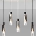 Brita Slim 5 Light Drop Linear Pendant Bar with Black/Smoke Fade Glass additional 1