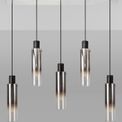 Brita Slim 5 Light Drop Linear Pendant Bar with Black/Smoke Fade Glass additional 3