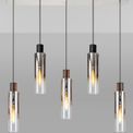 Brita Slim 5 Light Drop Linear Pendant Bar with Black/Smoke Fade Glass additional 2