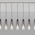 Brita Slim Linear Pendant, 7 Light Adjustable E27, Black/Smoke Fade Glass additional 2