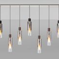 Brita Slim Linear Pendant, 7 Light Adjustable E27, Black/Smoke Fade Glass additional 1