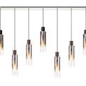 Brita Slim Linear Pendant, 7 Light Adjustable E27, Black/Smoke Fade Glass additional 7