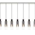 Brita Slim Linear Pendant, 7 Light Adjustable E27, Black/Smoke Fade Glass additional 5