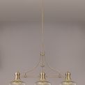 Lucinda 3 Light Linear Pendant E27 With 30cm Round Glass Shade additional 3