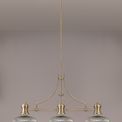Lucinda 3 Light Linear Pendant E27 With 30cm Round Glass Shade additional 4