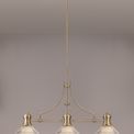 Lucinda 3 Light Linear Pendant E27 With 30cm Cone Glass Shade, Antique Brass, Clear additional 3