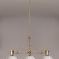Lucinda 3 Light Linear Pendant E27 With 30cm Dome Glass Shade, Antique Brass, Clear additional 4