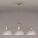 Lucinda, Antique Brass, 3 Light Clear Linear Pendant E27 With 38cm Dome Glass Shade additional 2