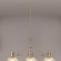Lucinda, Antique Brass, 3 Light Clear Linear Pendant E27 With 38cm Dome Glass Shade additional 3
