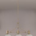 Lucinda, Antique Brass, 3 Light Clear Linear Pendant E27 With 38cm Dome Glass Shade additional 4