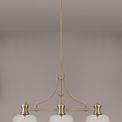 Lucinda 3 Light Linear Pendant E27 With 30cm Flat Round Glass Shade, Antique Brass, Clear additional 3