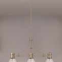 Lucinda 3 Light Linear Pendant E27 With 30cm Smooth Bell Glass Shade, Antique Brass, Clear additional 3