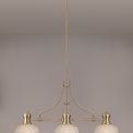 Lucinda Linear 3 Light Pendant Ceiling Light With Clear Prismatic Glass Shade &amp; Antique Brass 26.5cm additional 4