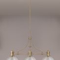 Lucinda 3 Light Linear Pendant E27 With 33.5cm Prismatic Glass Shade, Antique Brass, Clear additional 4