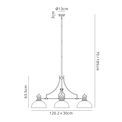 Lucinda 3 Light Antique Brass Linear Pendant With 30cm Prismatic Dome Glass Shade additional 6
