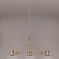 Lucinda 3 Light Antique Brass Linear Pendant With 30cm Prismatic Dome Glass Shade additional 4
