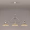 Lucinda 3 Light Linear Pendant E27 With 30cm Round Glass Shade, Polished Nickel, Amber additional 2