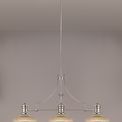 Lucinda 3 Light Linear Pendant E27 With 30cm Round Glass Shade, Polished Nickel, Amber additional 3