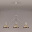Lucinda 3 Light Linear Pendant E27 With 30cm Round Glass Shade, Polished Nickel, Smoked additional 2