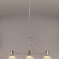 Lucinda 3 Light Linear Pendant E27 With 30cm Round Glass Shade, Polished Nickel, Clear additional 4