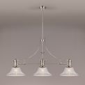 Lucinda 3 Light Linear Pendant E27 With 30cm Bell Glass Shade, Polished Nickel, Clear additional 1