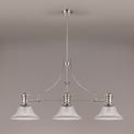 Lucinda 3 Light Linear Pendant E27 With 30cm Bell Glass Shade, Polished Nickel, Clear additional 2