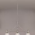 Lucinda 3 Light Linear Pendant E27 With 30cm Bell Glass Shade, Polished Nickel, Clear additional 3