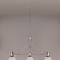 Lucinda 3 Light Linear Pendant E27 With 30cm Bell Glass Shade, Polished Nickel, Clear additional 4