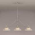 Lucinda 3 Light Linear Pendant E27 With 30cm Cone Glass Shade, Polished Nickel, Clear additional 1