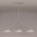 Lucinda 3 Light Linear Pendant E27 With 30cm Cone Glass Shade, Polished Nickel, Clear additional 2