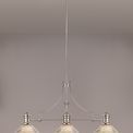 Lucinda 3 Light Linear Pendant E27 With 30cm Cone Glass Shade, Polished Nickel, Clear additional 4