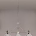 Lucinda 3 Light Linear Pendant E27 With 30cm Cone Glass Shade, Polished Nickel, Clear additional 3