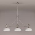 Lucinda 3 Light Linear Pendant E27 With 30cm Dome Glass Shade, Polished Nickel, Clear additional 2