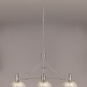 Lucinda 3 Light Linear Pendant E27 With 30cm Dome Glass Shade, Polished Nickel, Clear additional 3