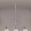 Lucinda 3 Light Linear Pendant E27 With 30cm Dome Glass Shade, Polished Nickel, Clear additional 4
