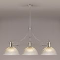 Lucinda 3 Light Linear Pendant E27 With 38cm Dome Glass Shade, Polished Nickel, Clear additional 1